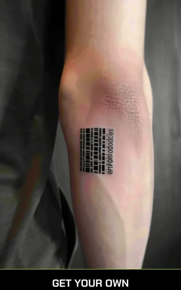 small tattoo designs for men: barcode  tattoo