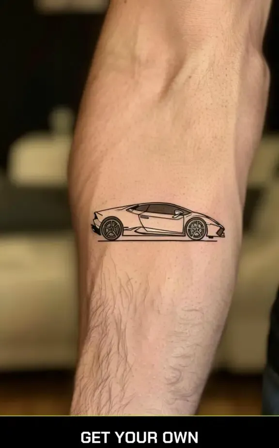 Lamborghini Aventador car tattoo idea