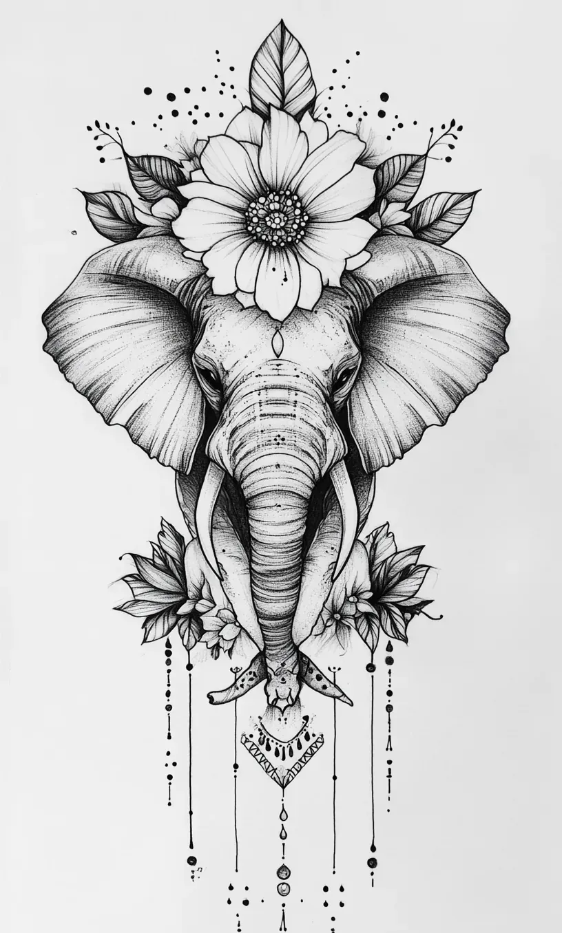 Elephant Tattoo Drawing-18