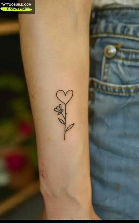 minimalist heart tattoo for women