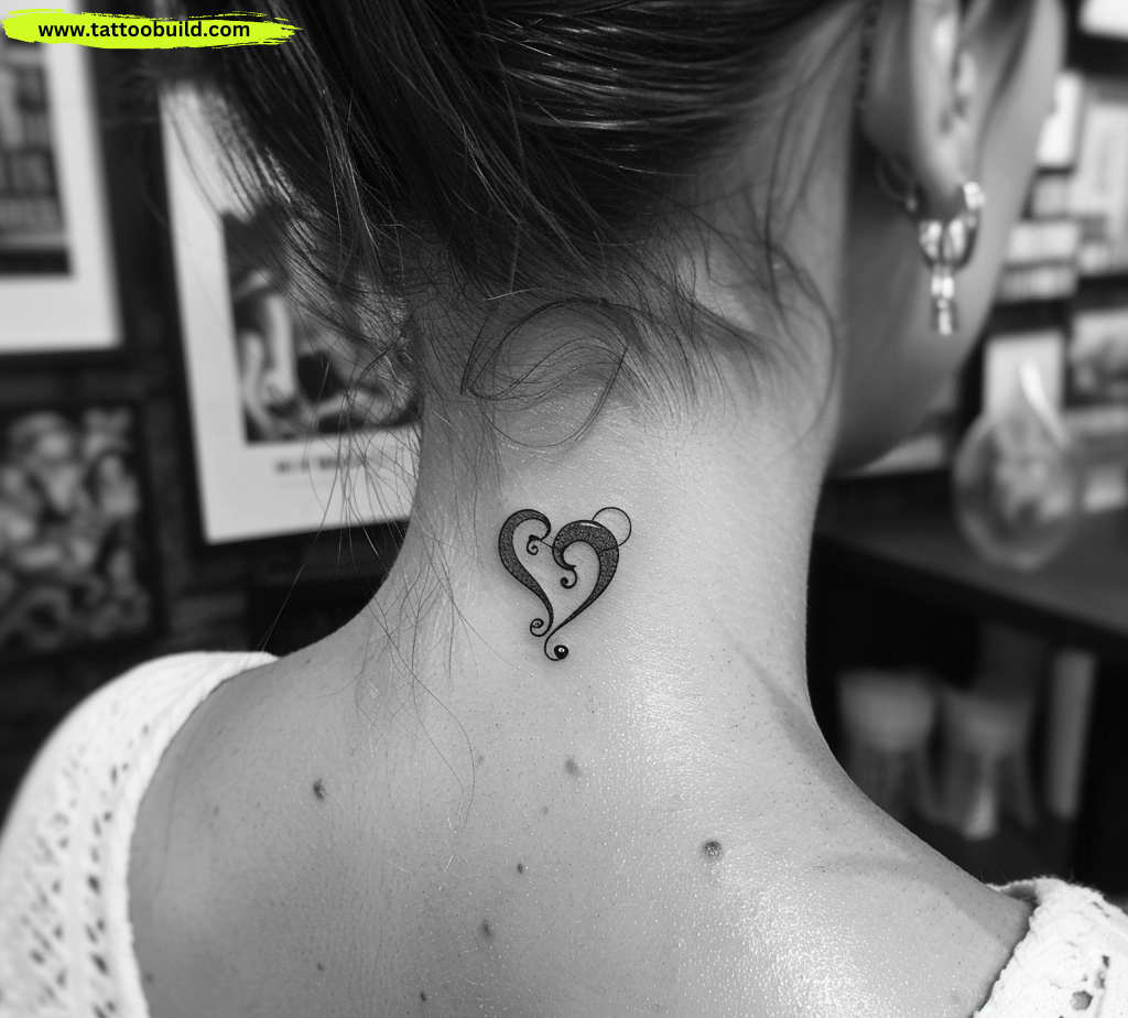 love tattoo on the neck