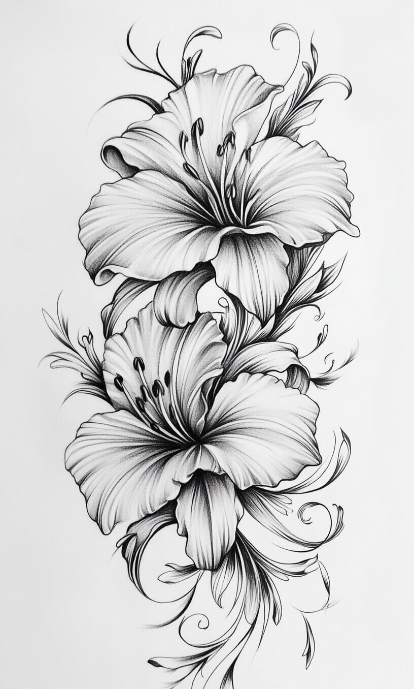 Flower Tattoo Drawings-33
