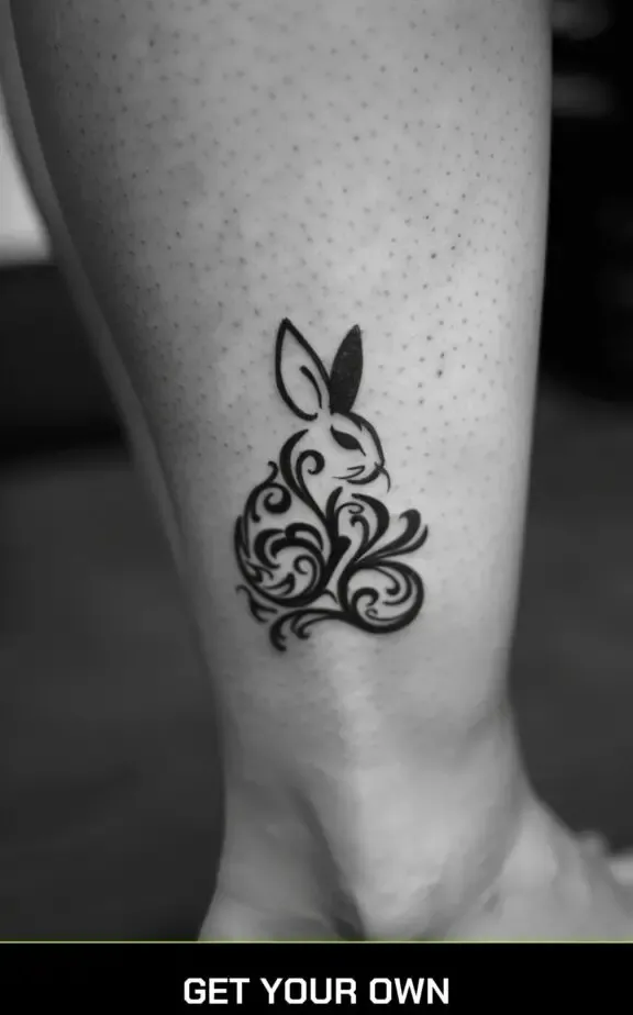 tribal bunny tattoo idea