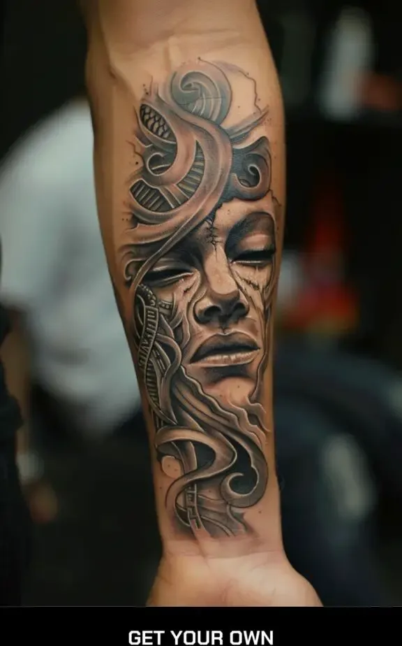 realism tribal tattoo