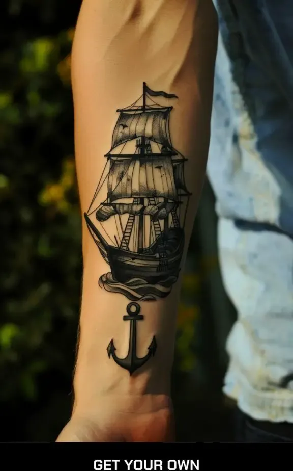 ship and anchor tattoo