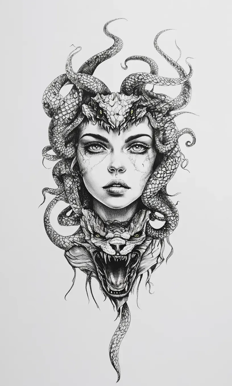 Drawing Medusa Tattoo-11