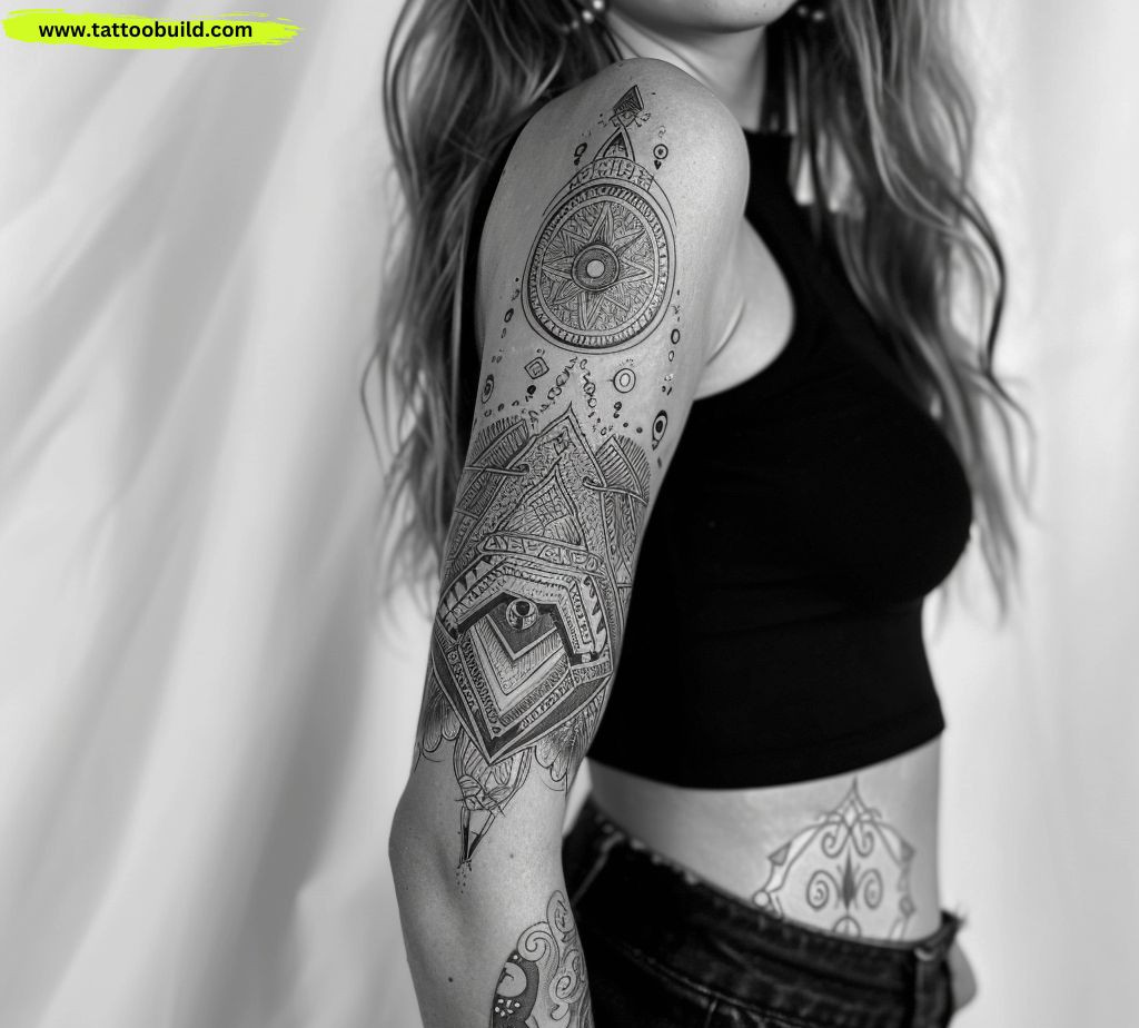 Polynesian sleeve tattoo for women  