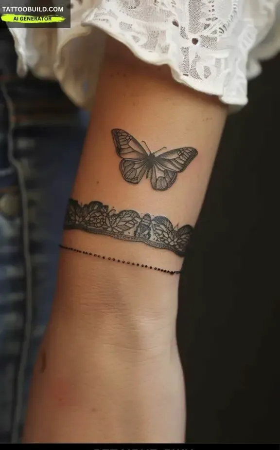 butterfly bracelet tattoo for female 