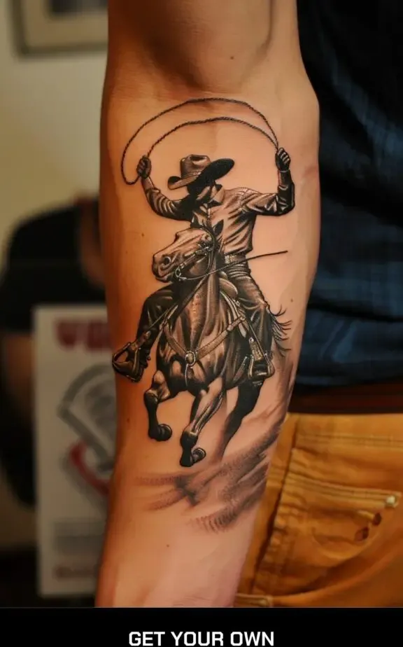 cowboy lasso tattoo