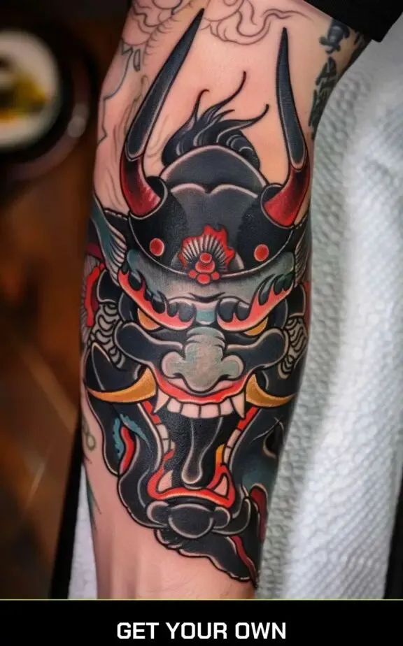 hannya mask japanese tattoo design