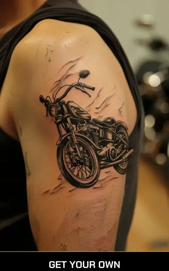 vintage motorcycle tattoo