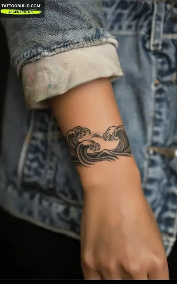 nature inspired bracelet tattoo for ladies 