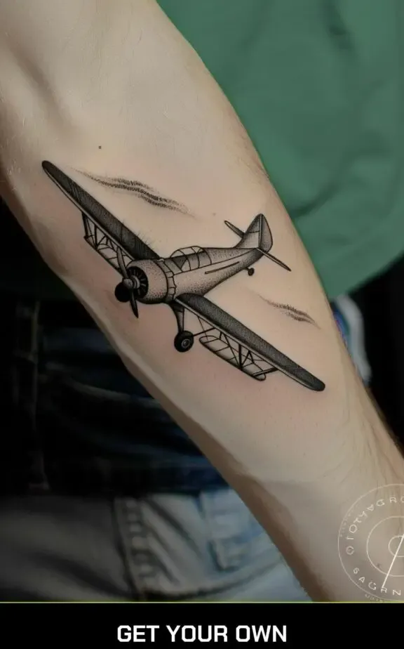 vintage airplane tattoo