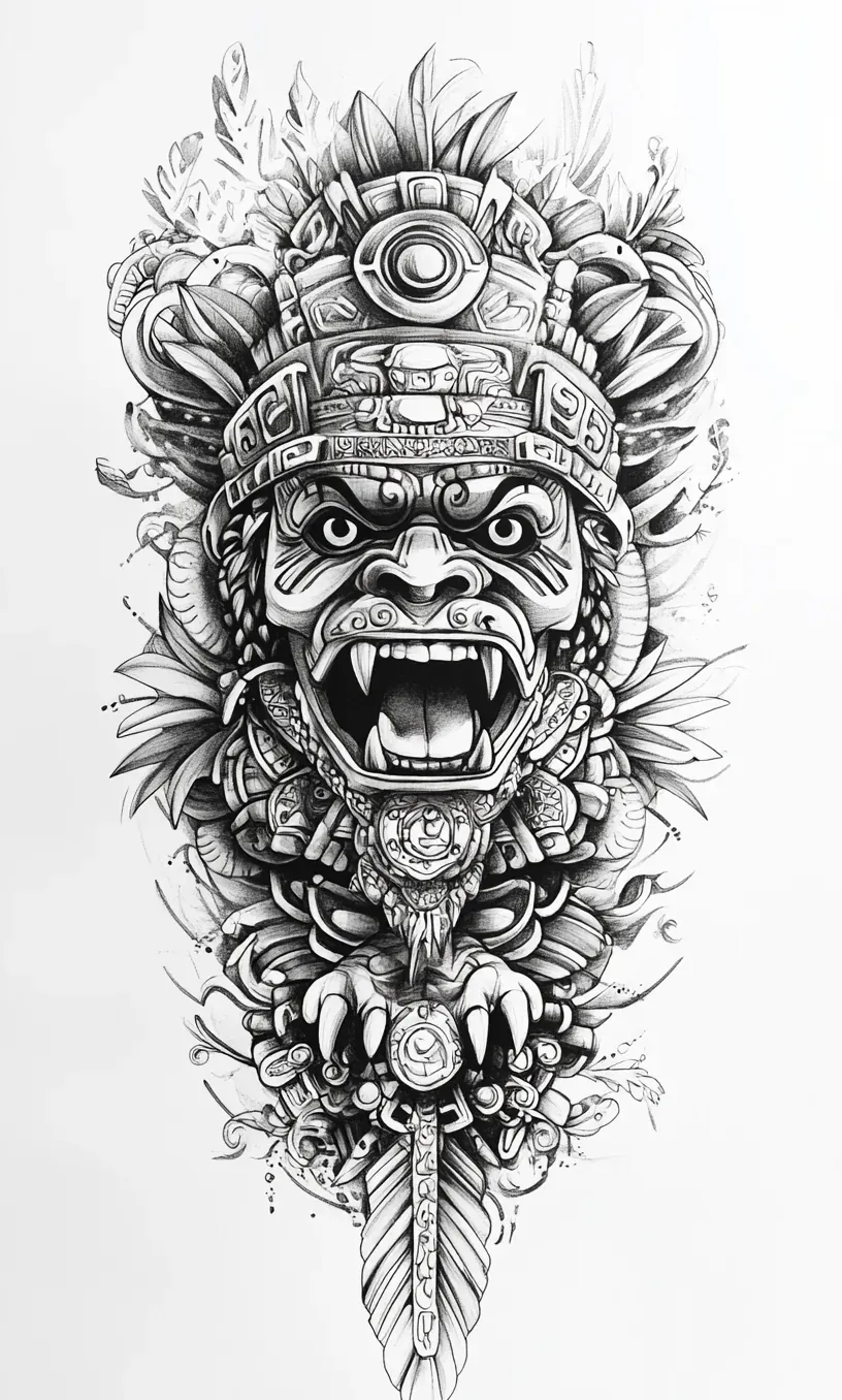 Aztec Drawings Tattoos-2