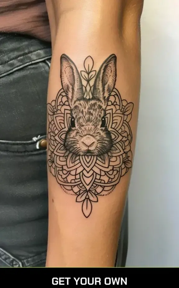 mandala rabbit tattoo