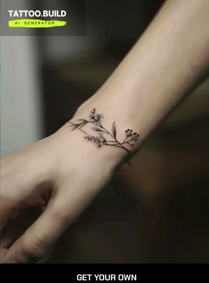 Floral Tattoo Bracelet