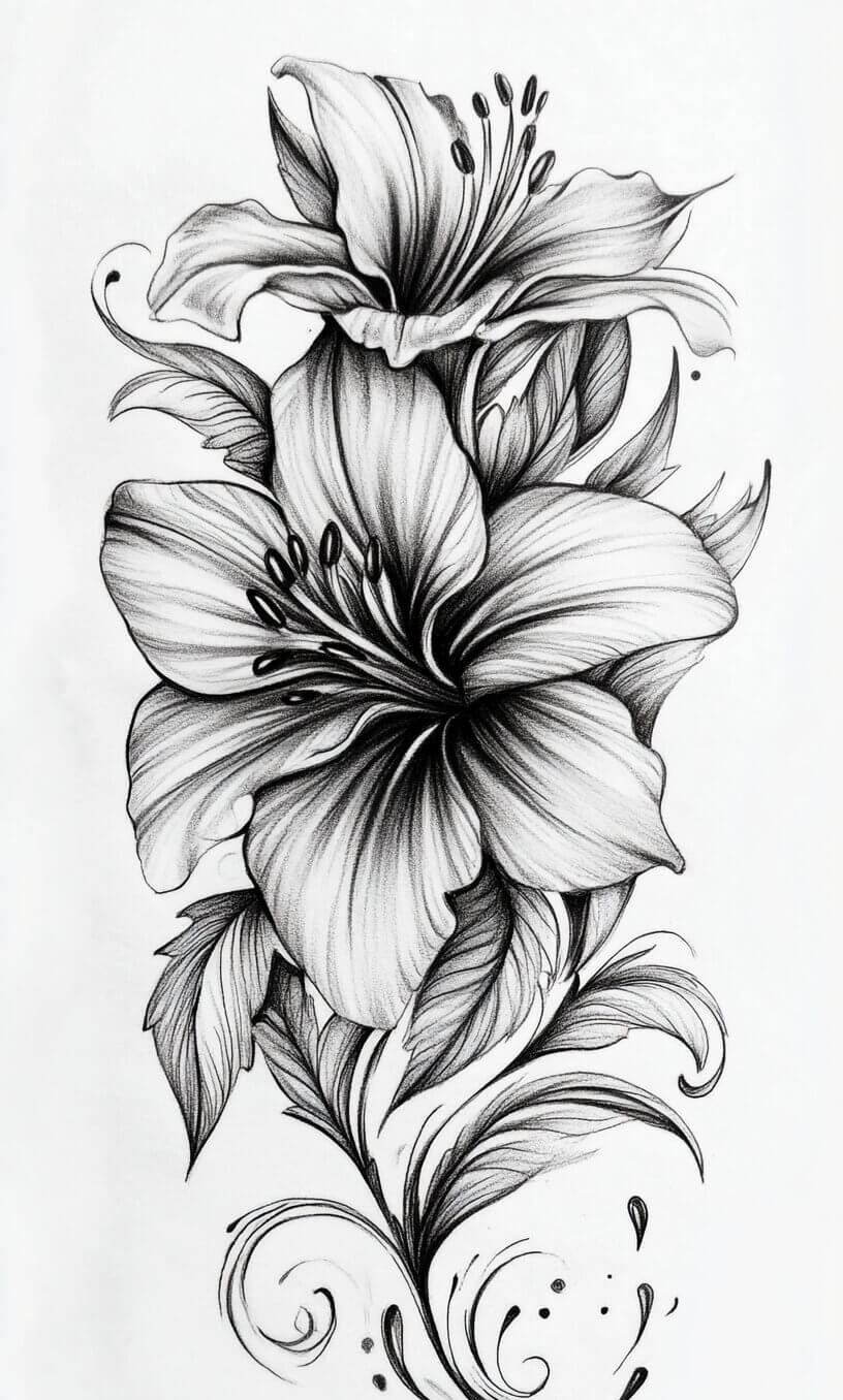Flower Tattoo Drawings-36