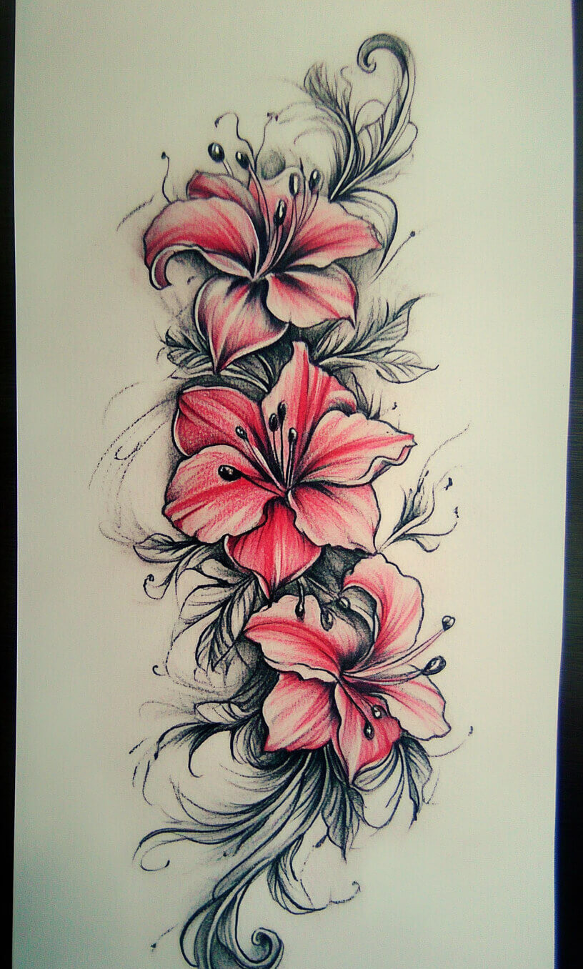 Flower Tattoo Drawings-17