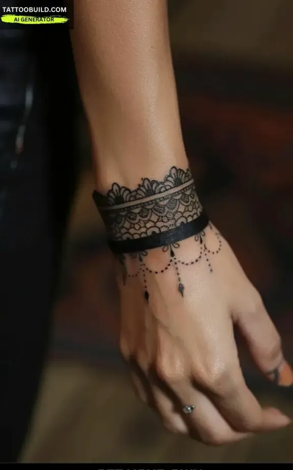 lace bracelet tattoo for women