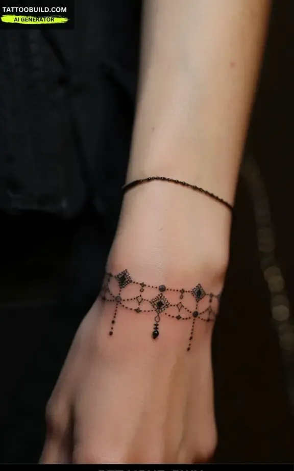 beaded bracelet tattoo for female 