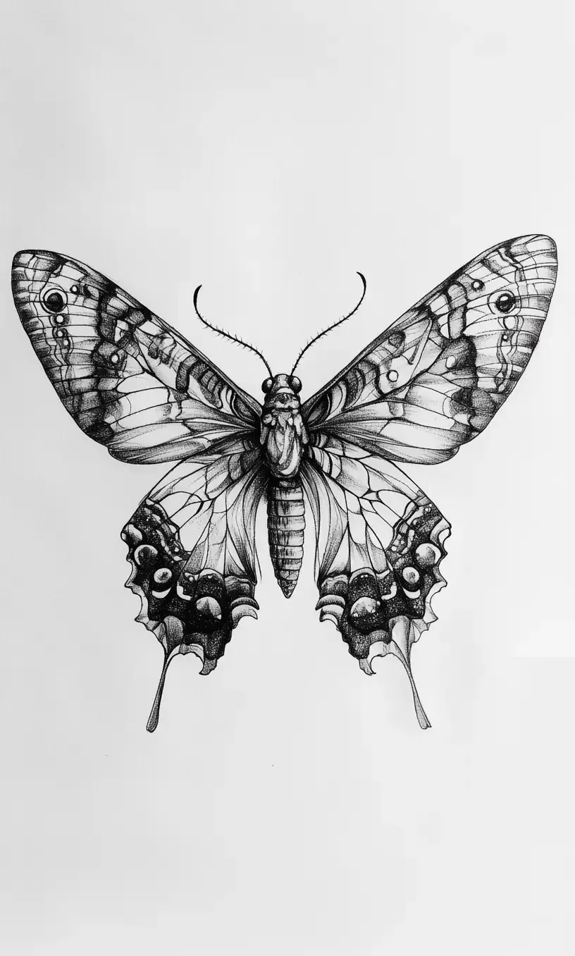 Moth Tattoo Drawings-21