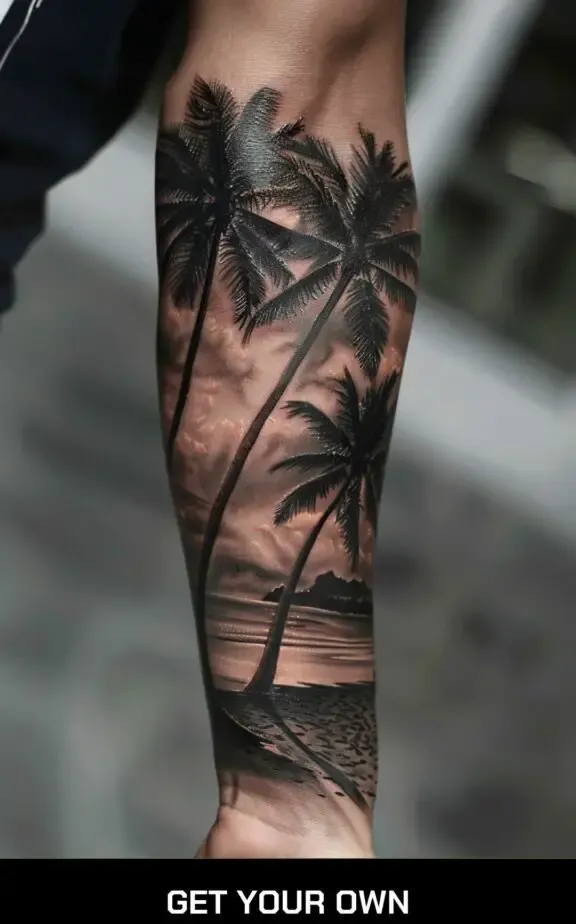 Beach Scene Tattoo
