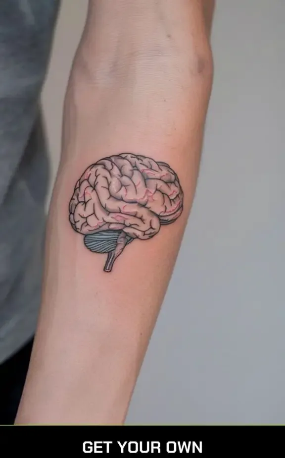 watercolor brain tattoo