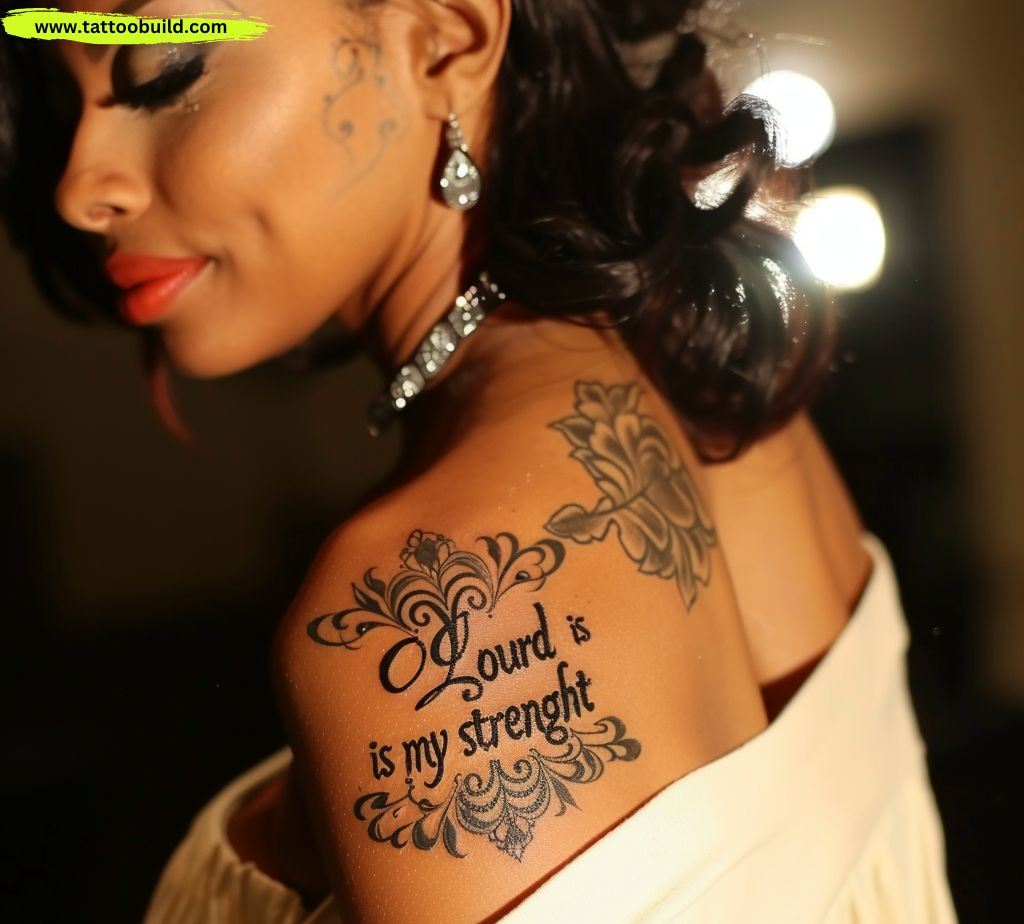 quote shoulder tattoo for women