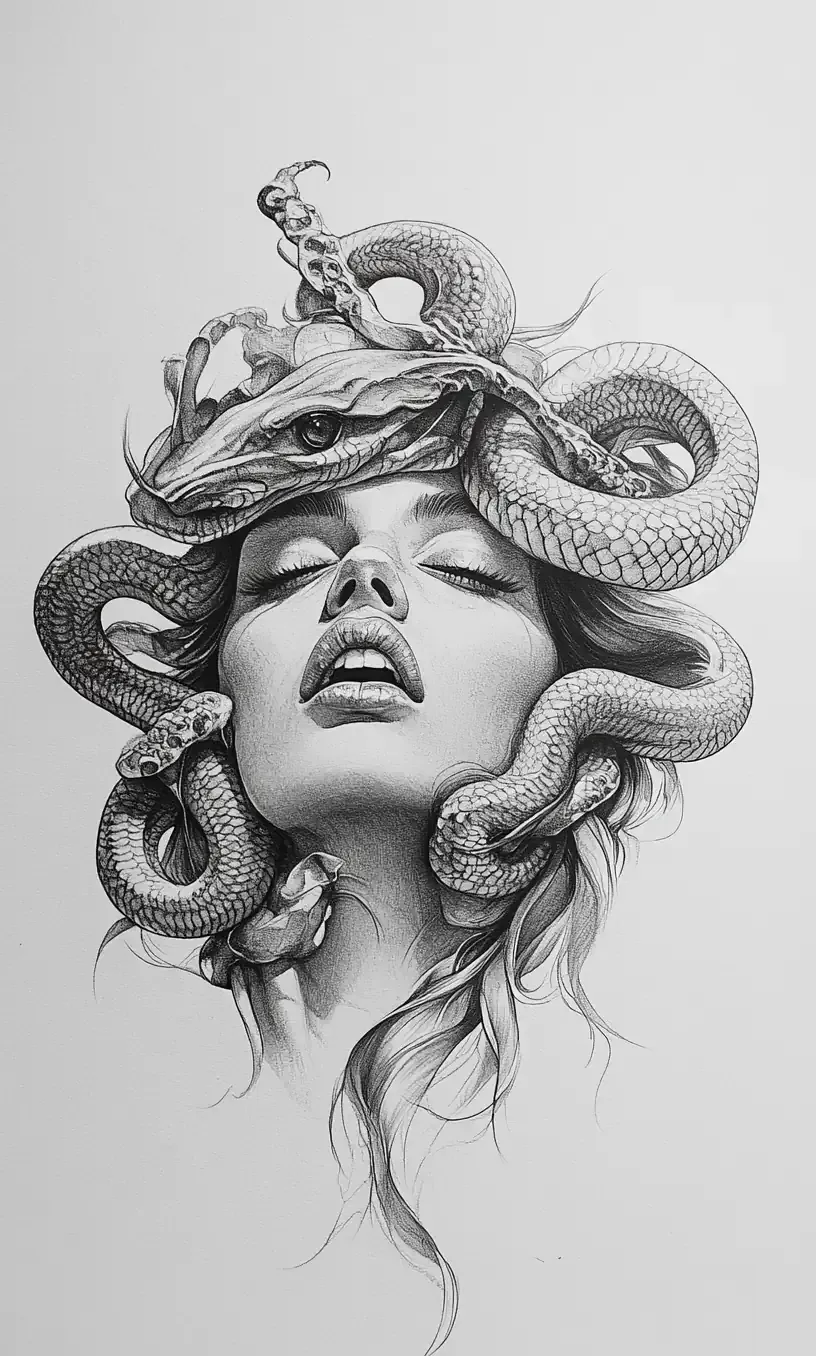 Drawing Medusa Tattoo-19