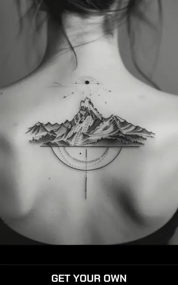 mountain geometric tattoo designs