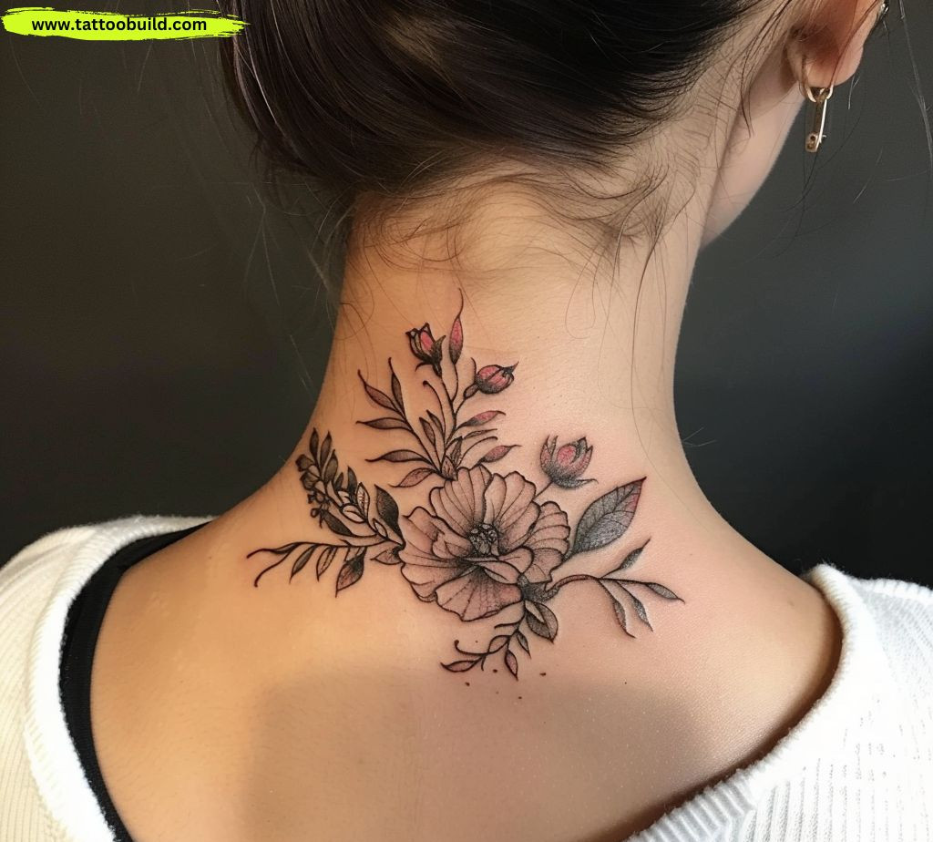neck tattoo for women