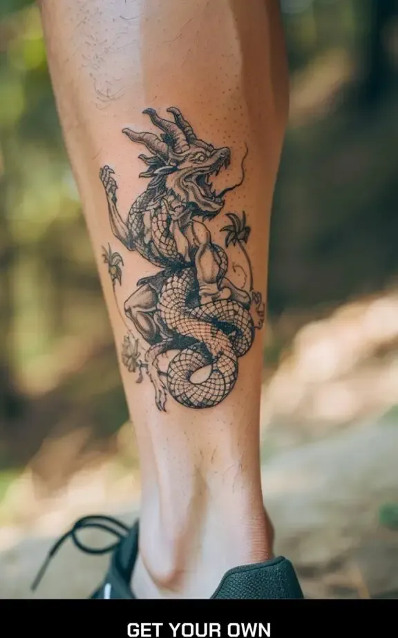 demon ankle tattoo