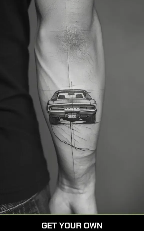 Dodge charger car tattoo