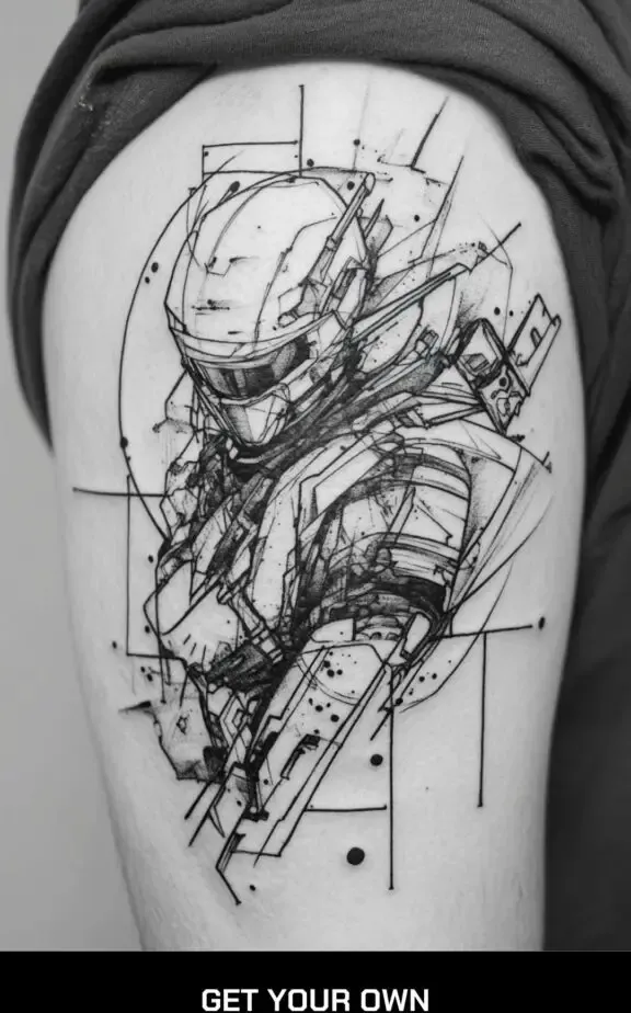 Cyberpunk samurai tattoo