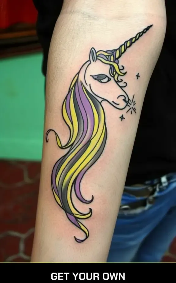 a tattoo of lady rainicorn from adventure time