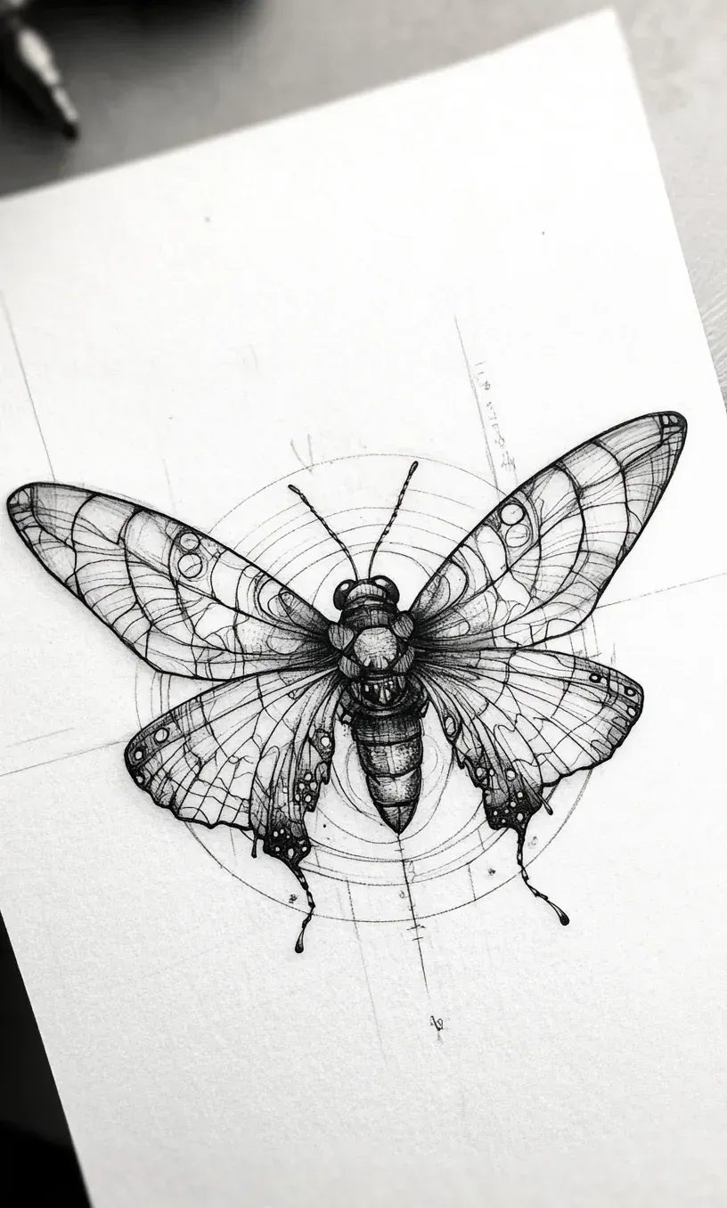 Moth Tattoo Drawings-11