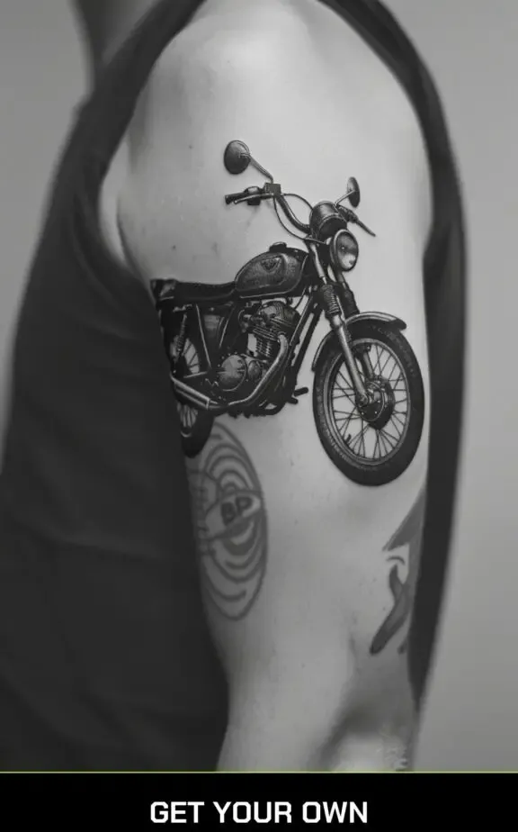vintage motorcycle tattoo