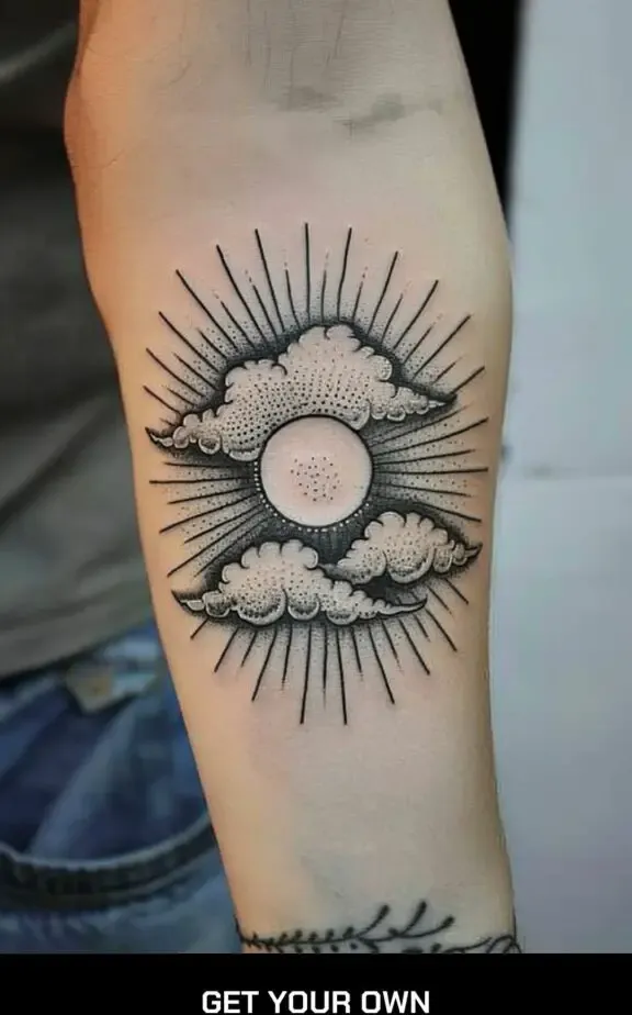 cloud and sun tattoo