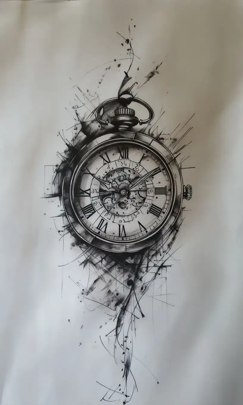 Clock Tattoo Drawings-1