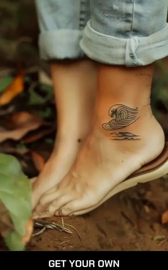 wave beach tattoo idea