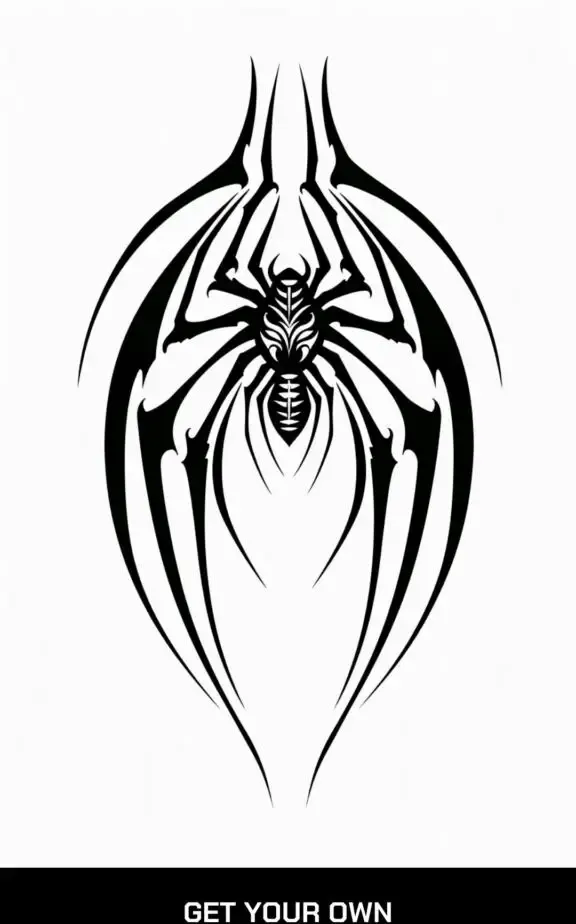 tribal spider tattoo stencil design