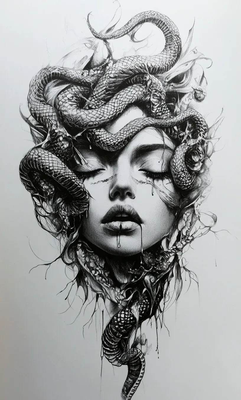 Drawing Medusa Tattoo-9