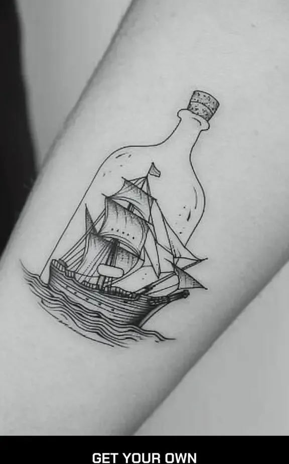 ship in a bottle tattoo