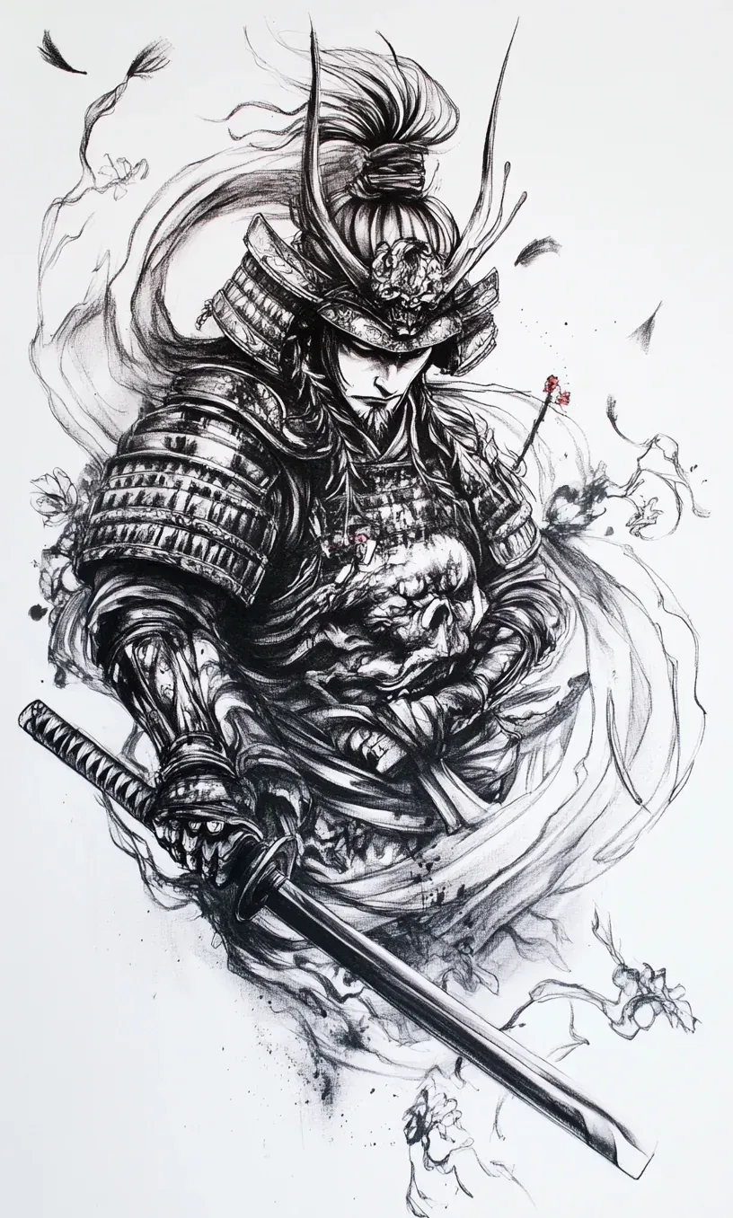 Samurai Tattoo Drawing-24