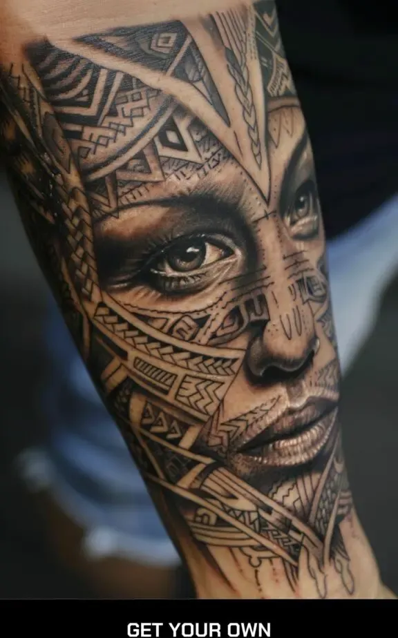 realism tribal tattoo