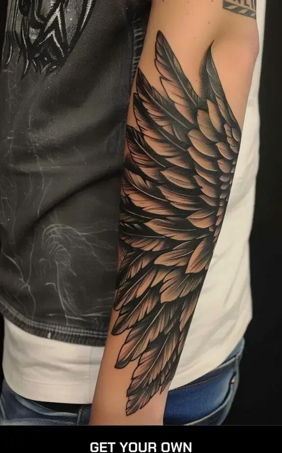 wing forearm tattoo design