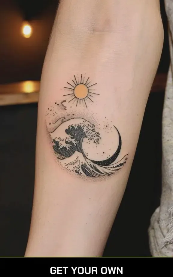 simple wave tattoo idea