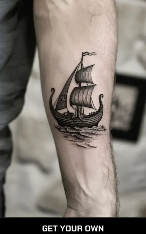 Viking longship tattoo idea