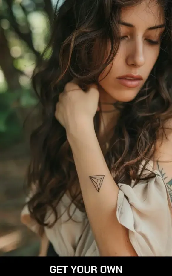 small beautiful tattoo idea for ladies: origami tattoo
