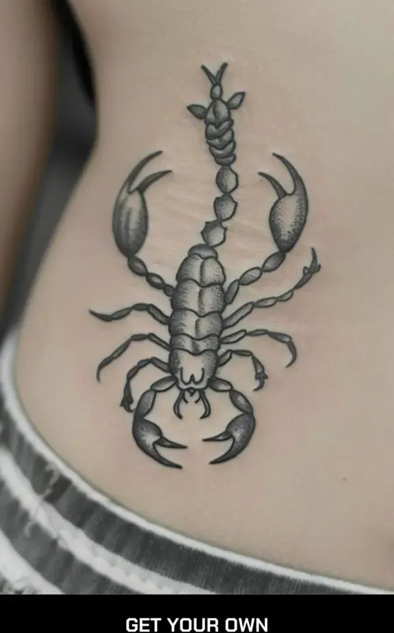 minimalist scorpion tattoo